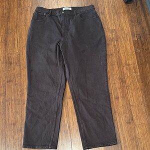 Abercrombie High Rise 90's Relaxed Women's 32/ 14 Dark Brown Jeans